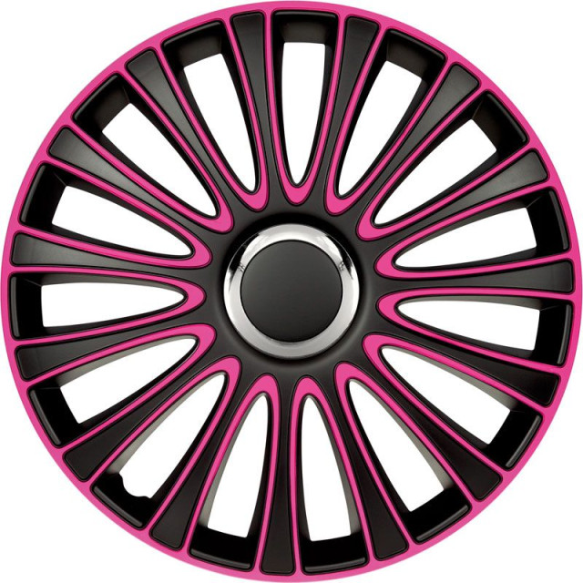 4-Delige Wieldoppenset LeMans 14-inch zwart/roze