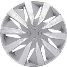 4-Delige J-Tec Wieldoppenset Lazio 14-inch zilver/carbon-look