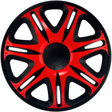 4-Delige J-Tec Wieldoppenset Nascar 15-inch zwart/rood