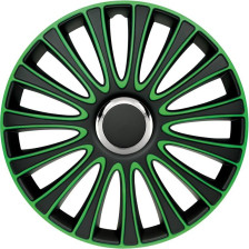 4-Delige Wieldoppenset LeMans 13-inch zwart/groen